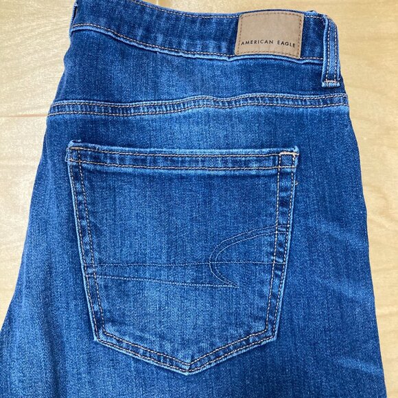 American Eagle Low-rise baggy wide leg size 10 short, raw back hem strech women - Picture 12 of 14